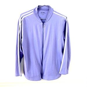 VICKI WAYNE Lavender Zipper Matching Set with V Neck Top, Vintage Track Jacket